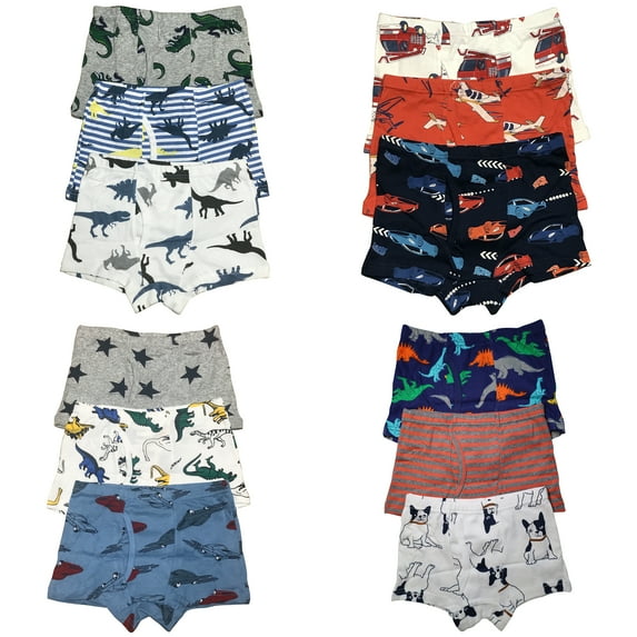 12-Pack B&Q Toddler Boys Cotton Boxer Briefs - Sizes 4T-8T | Stylish and High-Quality Choice