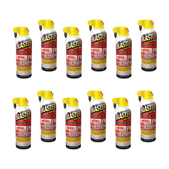 12 Pack B'laster 16-PB-DS ProStraw Powerful Rust Penetrating Catalyst & Lubricant for Automotive, Industrial, Marine & Plumbing Equipment, 11 oz.