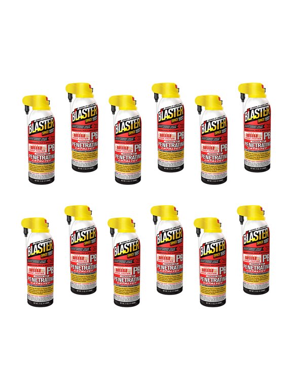 12 Pack B'laster 16-PB-DS ProStraw Powerful Rust Penetrating Catalyst & Lubricant for Automotive, Industrial, Marine & Plumbing Equipment, 11 oz.
