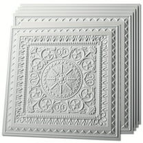 12-Pack BIBEARBIBEAR 3D Wall Panels, PVC Drop Ceiling Tiles, Glue Up Plastic Sheets for Home & Kitchen, 2'x2' (48 Sq.ft)