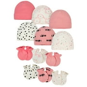 Onesies Brand Baby Girls' Cap and Mitten Set, 12 Pack, Newborn - 0/6 Months