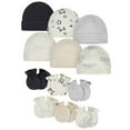thumbnail image 1 of Onesies Brand Baby Neutral Cap and Mitten Set, 12 Pack, Newborn - 0/6 Months, 1 of 8
