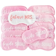 12 Pack Bachelorette Party Favors Eye Mask Set with "Future Mrs" and "Bride Squad" Masks for Sleeping, Accessories (4 x 8 In)