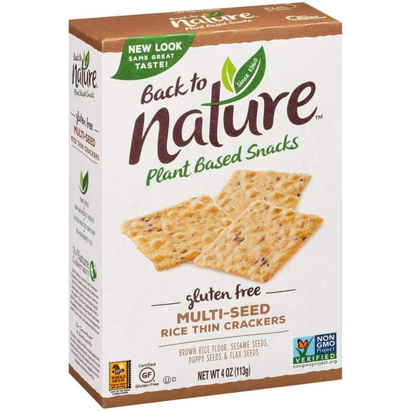 12 Pack : Back To Nature Gluten Free Rice Thins, Multi-seed, 4 Ounce