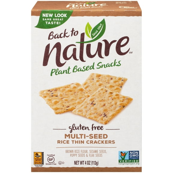 12 Pack : Back To Nature Gluten Free Rice Thins, Multi-seed, 4 Ounce