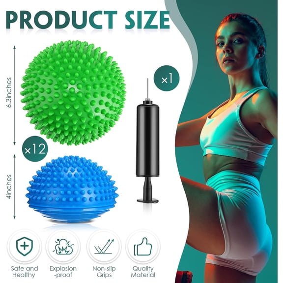 12 Pack Balance Pods Stability Balance Trainer Dots with Needle Pump