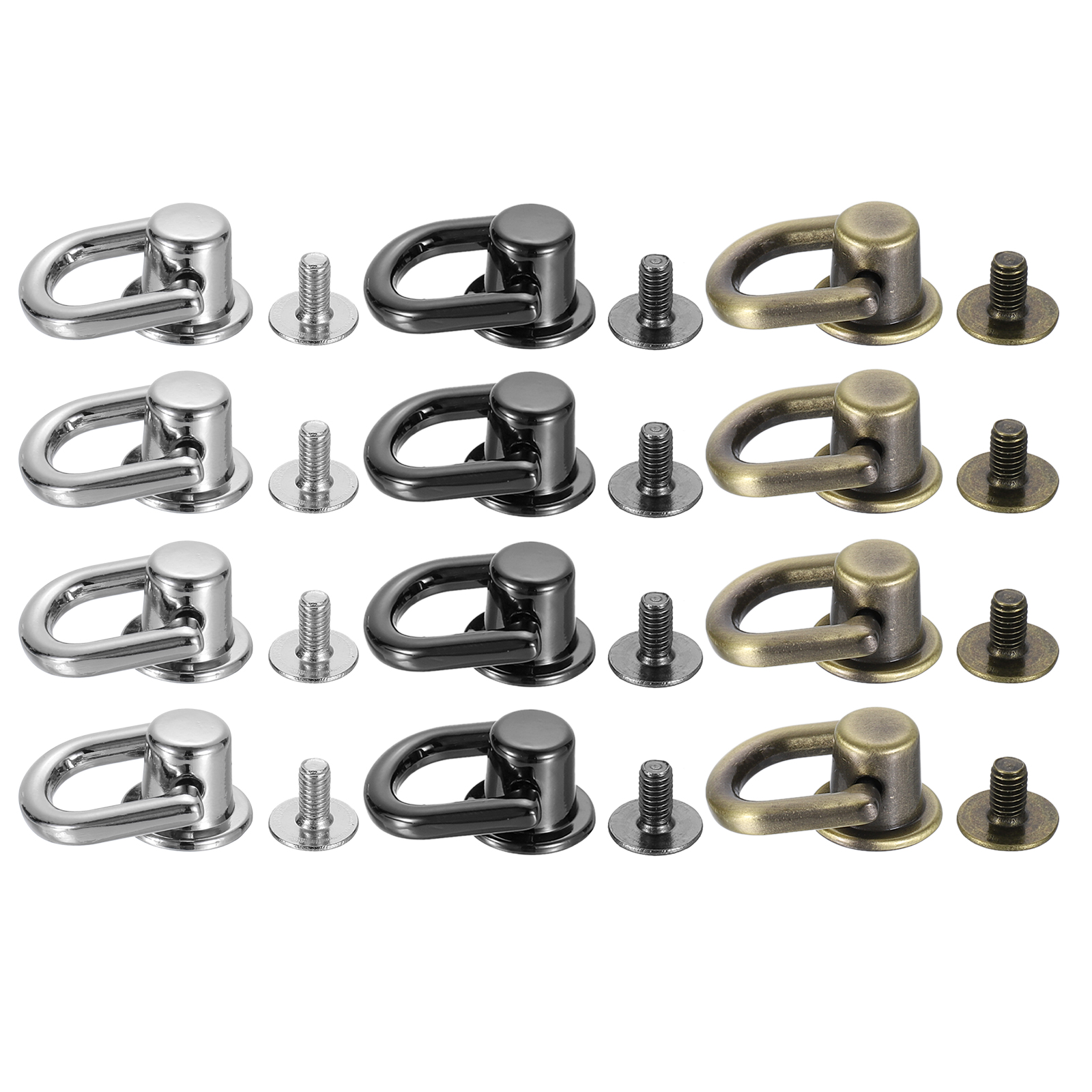 Sourcing Map Round Head Button Studs Screw 5mm Alloy Leather Rivets With Hollow Punch Screwdriver For Repair And Decorate Fabric Clothing Shoes Bags DIY, Bronze