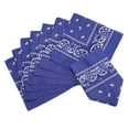 thumbnail image 1 of 12-Pack Bandana Head & face Wrap - Washable, Reusable, Unisex, 100% Cotton - Blue, 1 of 9