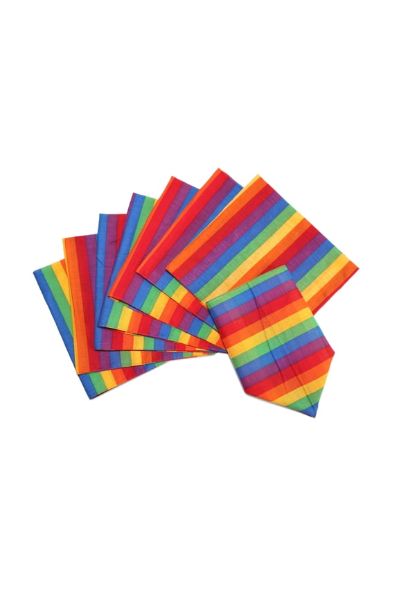 12-Pack Bandana Head & face Wrap - Washable, Reusable, Unisex, 100% Cotton - Rainbow