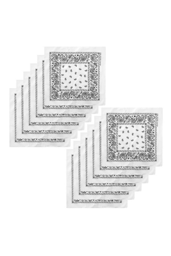 12 Pack Bandanas 100% Cotton 22x22 In Large Multi-Purpose Paisley Cowboy Headwear Square Head Scarf Face Mask headband Headwrap Unisex Men Women