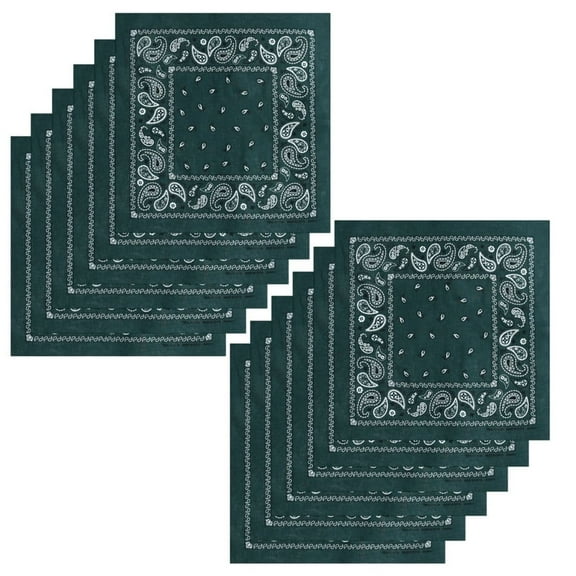 12 Pack Bandanas 100% Cotton 22x22 In Large Multi-Purpose Paisley Cowboy Headwear Square Head Scarf Face Mask headband Headwrap Unisex Men Women