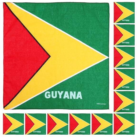 12 Pack Bandanas Multipurpose Cotton Novelty Paisley Bandana Headband for Cowboy Men Women 22 x 22 - Guyana