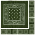 thumbnail image 1 of 12 Pack Bandanas Multipurpose Cotton Novelty Paisley Bandana Headband for Cowboy Men Women 22 x 22 - Olive Green, 1 of 7