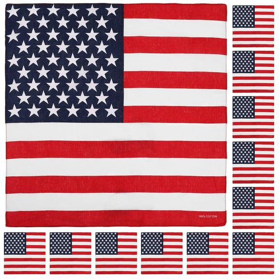 12 Pack Bandanas Multipurpose Cotton Novelty Paisley Bandana Headband for Cowboy Men Women 22 x 22 - USA