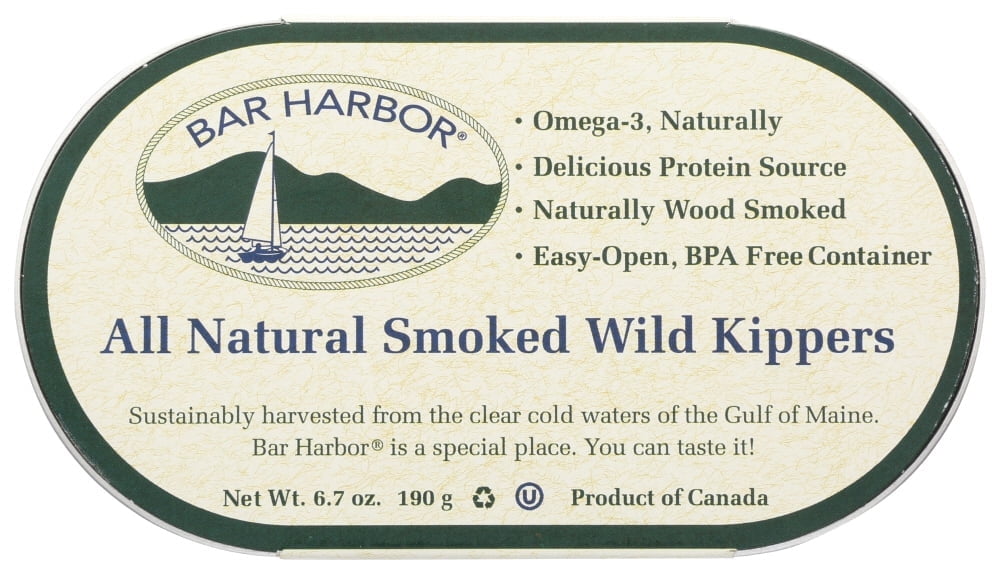 (12 Pack) Bar Harbor Natural Smoked Wild Kippers, 6.7 oz