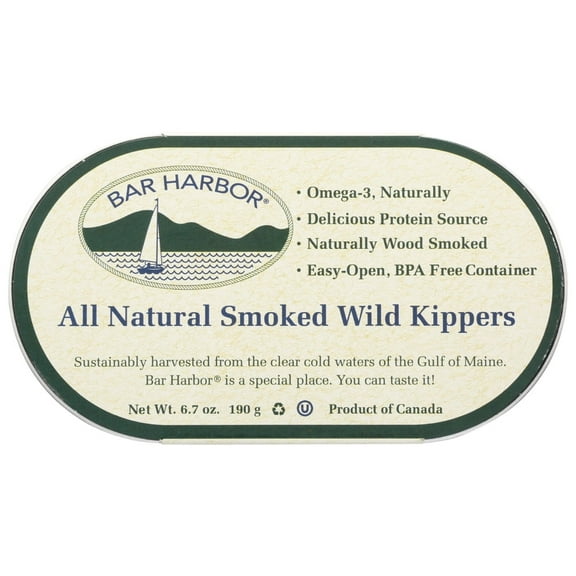 (12 Pack) Bar Harbor Natural Smoked Wild Kippers, 6.7 oz
