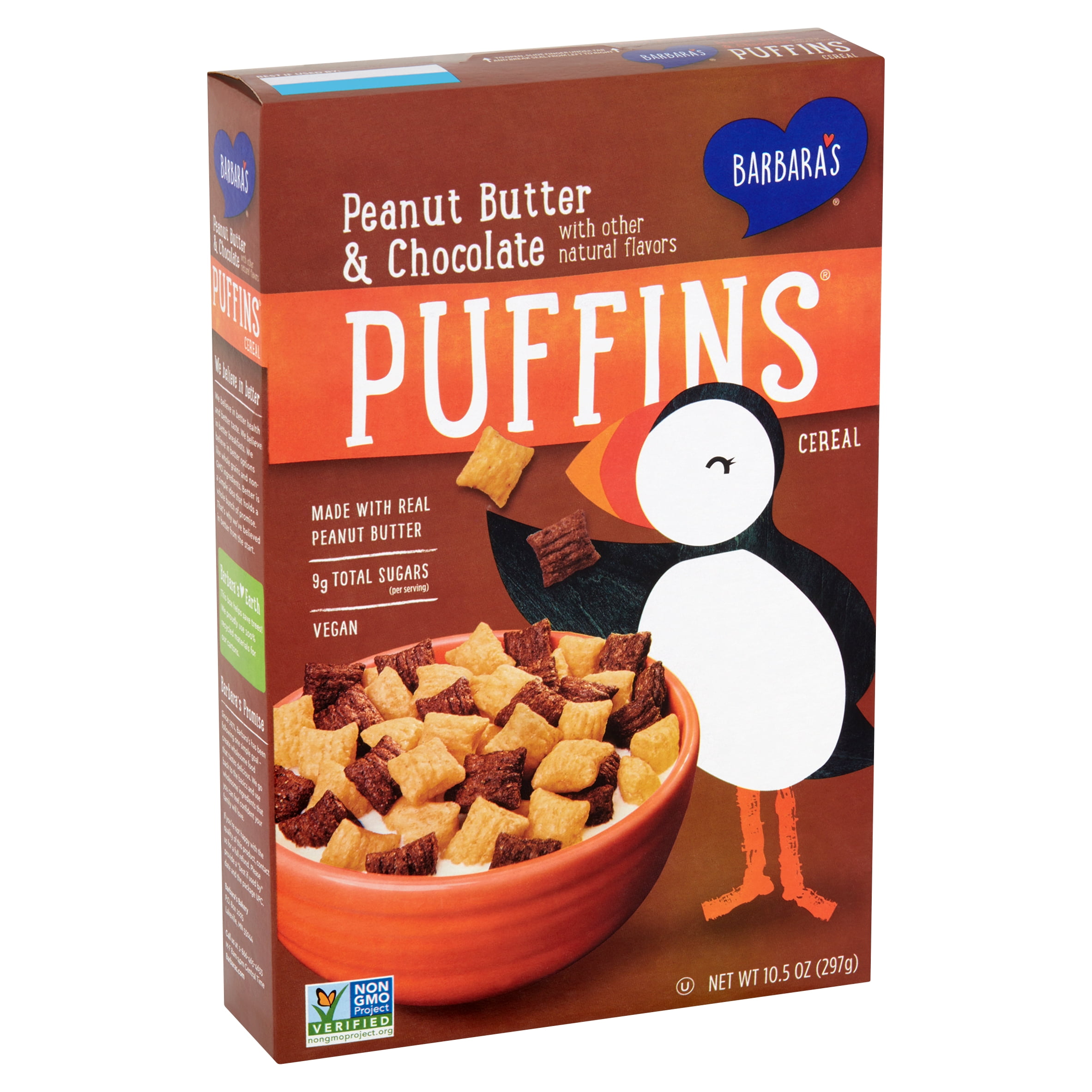 (12 Pack)Barbara's Bakery Puffins Cereal Peanut Butter and