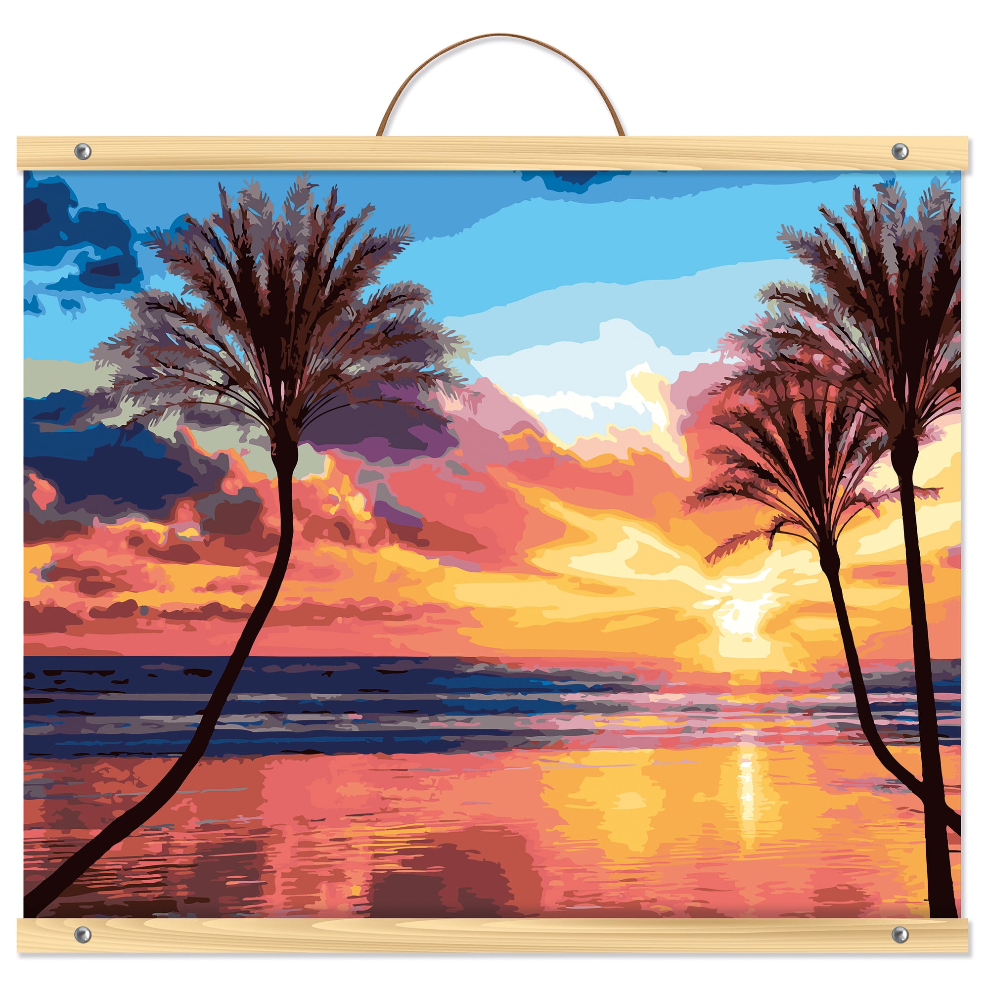 12 Pack Beach Sunset with Palm Trees PaintbyNumber Kit by Artist's