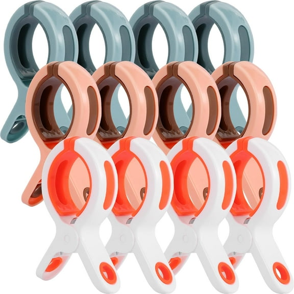 12 Pack Beach Towel Clips for Beach Chairs Cruise,Beach Chair Clips for Towels,Heavy Duty Clothes Pins,Pool Chair Clips,Towel Chair Clips,Plastic Strong Towel Clips Hanging Clamps for Chairs
