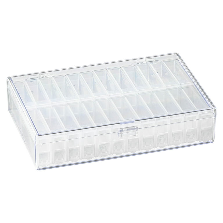 12 Pack Small Clear Plastic Beads Storage Containers Box with