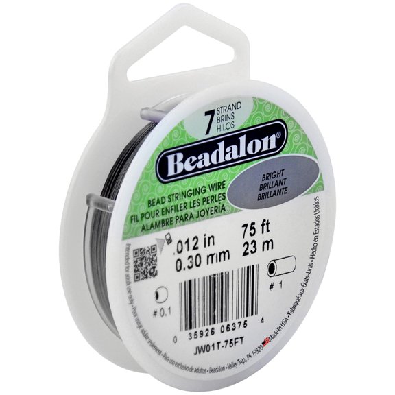 Beadalon 0.012" Bright 7 Strand Bead Stringing Wire, 12 Pack
