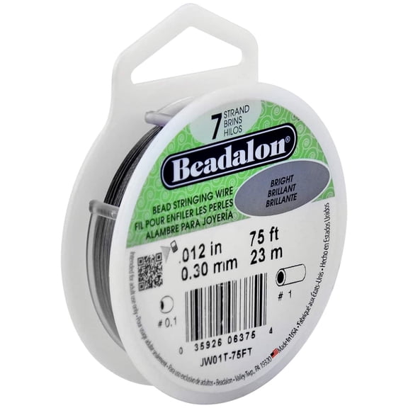 Beadalon 0.012" Bright 7 Strand Bead Stringing Wire, 12 Pack