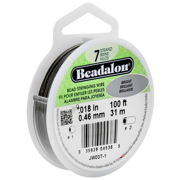 Beadalon 0.018" Bright 7 Strand Bead Stringing Wire, 100ft., 12 Pack