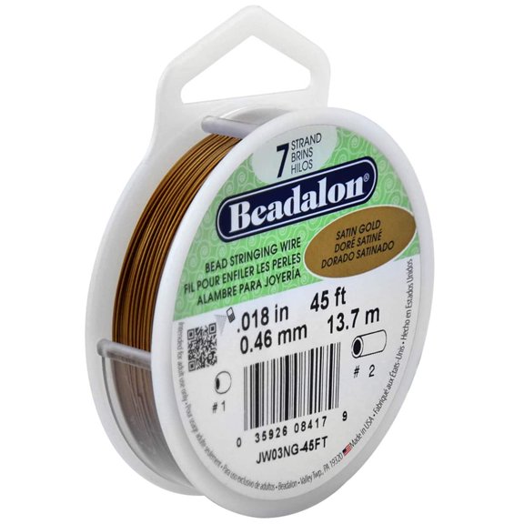 Beadalon 7 Strand Satin Color Bead Stringing Wire, 12 Pack