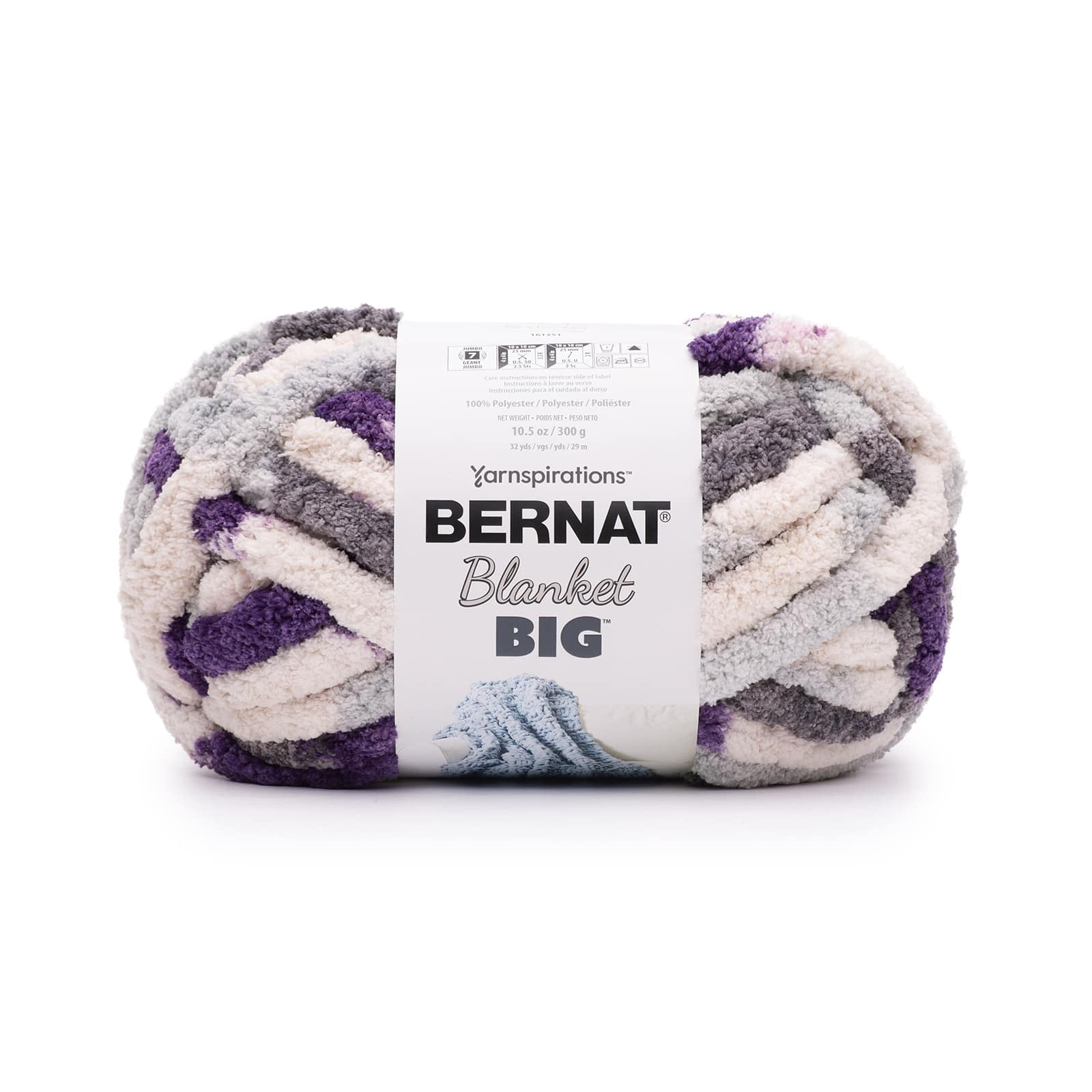 Bernat Jumbo Polyester Sky Blue Blanket Big Yarn - 32 Yards - 10.5 oz
