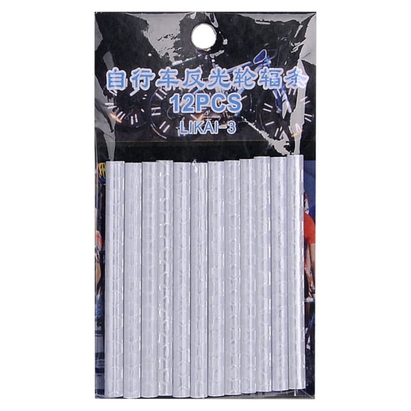 12 Pack Bicycle Spoke Reflectors Reflective Warning Sticks for Bike Wheel Safety 3 Inch White