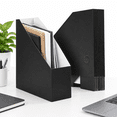 File Rack Image 12 Pack Black 10x3.3x12 Inch Cardboard File Organizer for Documents and ...