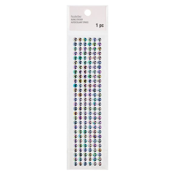 Recollections Black AB Bling Sticker, 12 Pack