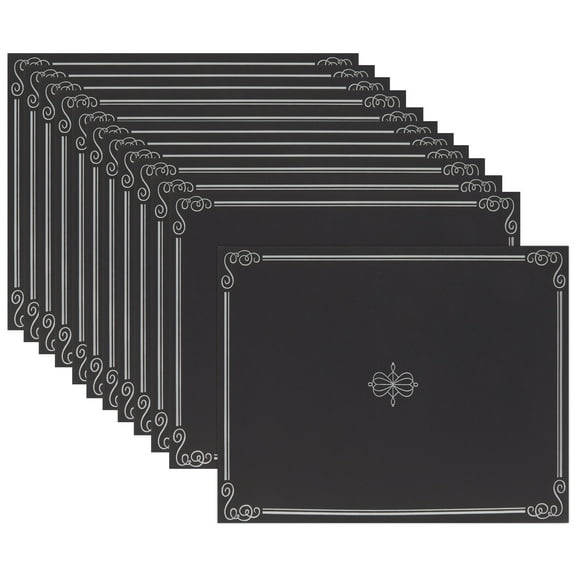 Best Paper Greetings Black Certificate Holders - 11.2 x 8.8 in, 12-Pack, Silver Foil - Certification Folders for Diplomas & Awards - Award Sleeves & Diploma Holders for Employee Appreciation