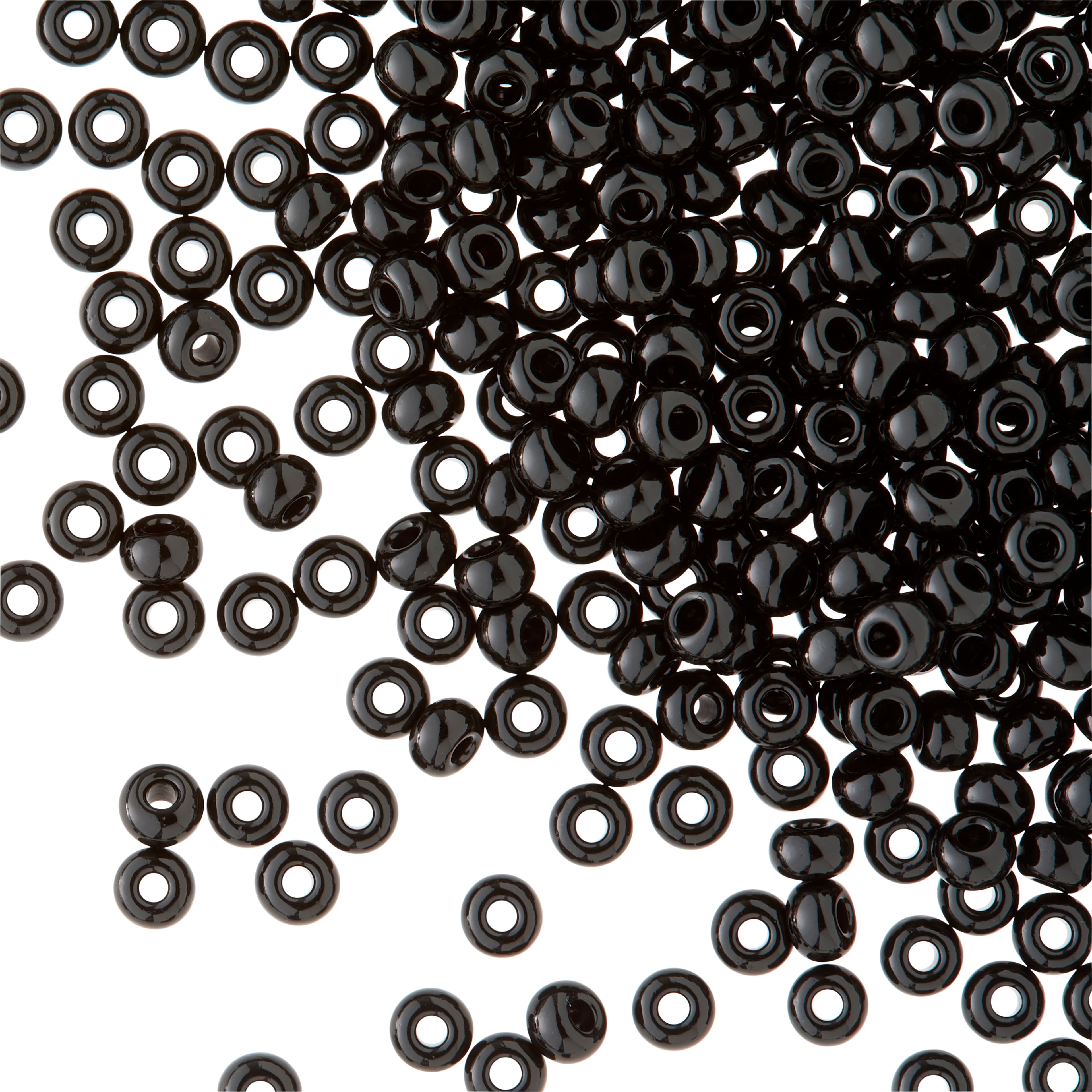 Black Czech Glass Seed Beads, 8/0, 12 Pack