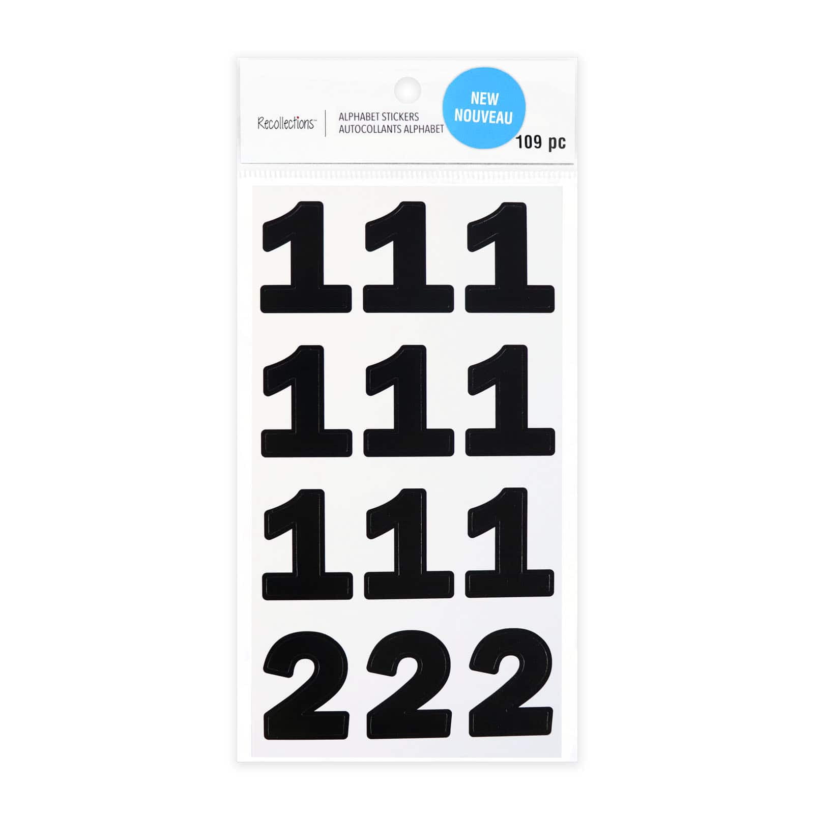Recollections Black Number Stickers, 12 Pack