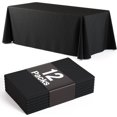 thumbnail image 1 of 12 Pack Black Plastic Table Cloth - 70 x 120 Inch Rectangle Disposable Tablecloth for Parties - Rectangle Tablecloth - Disposable Table Cloths for Parties - Great for Picnics And Formal Events, 1 of 12