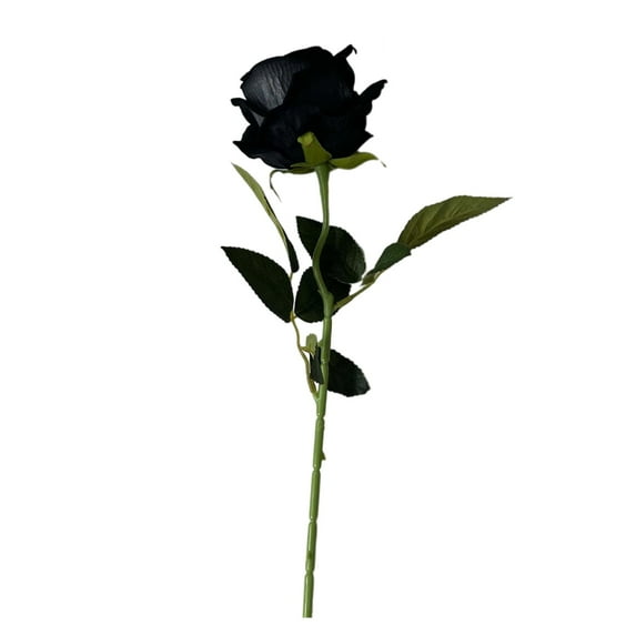 12-Pack Black Real Touch Silk Artificial Roses Bouquet With Stems - Natural Feel, Silk Material, Stems For Decorative Floral Use - For Home Decor, Wedding Decoration, Party