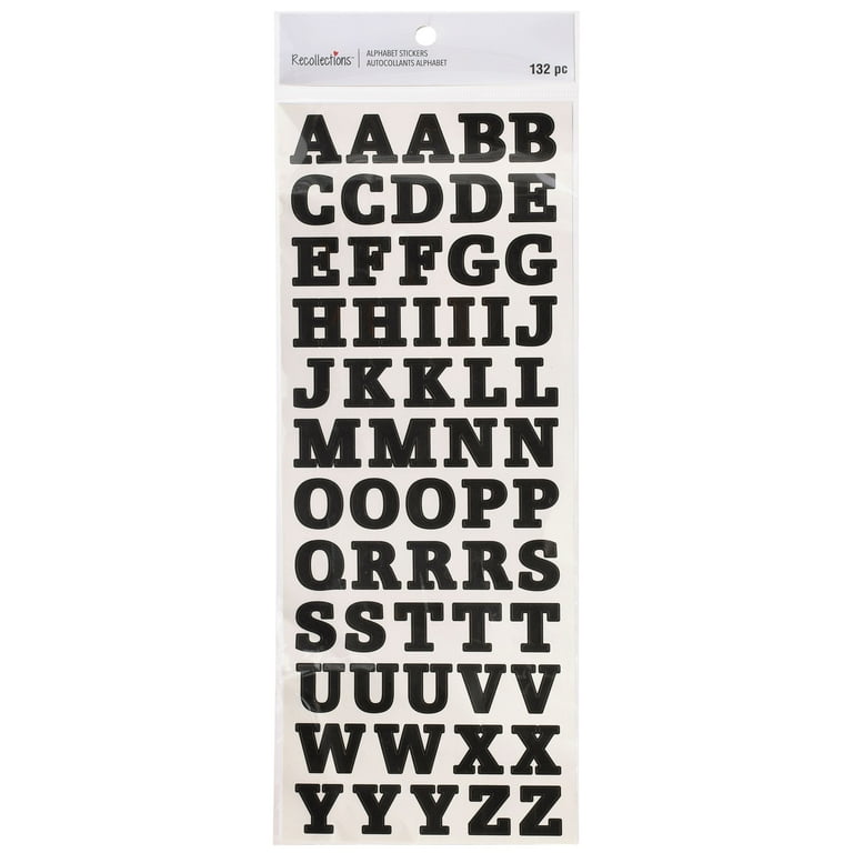 Black Mini Alphabet Letter Stickers - (1,226 pcs)