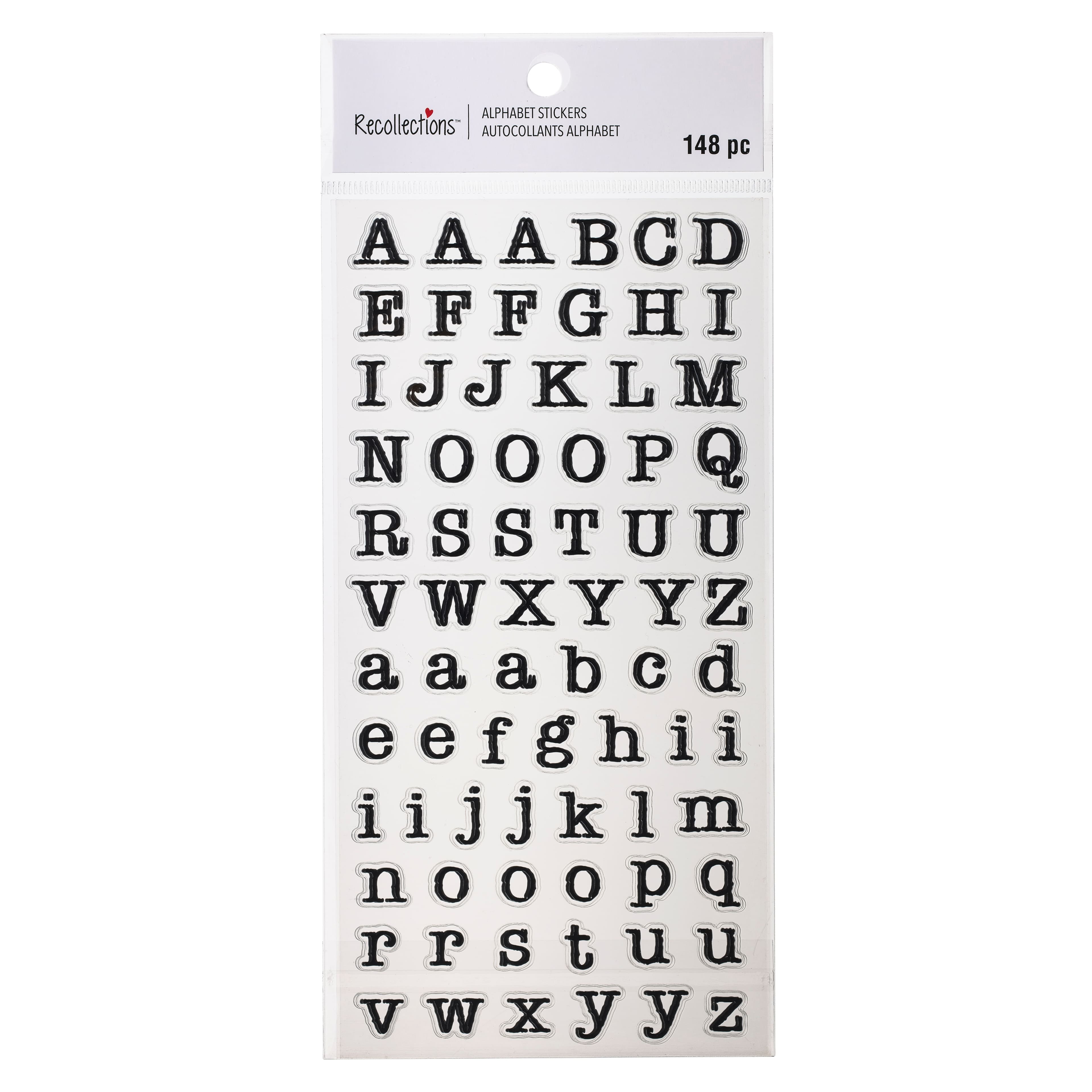 12 Pack Black Typewriter Alphabet Stickers by Recollections™