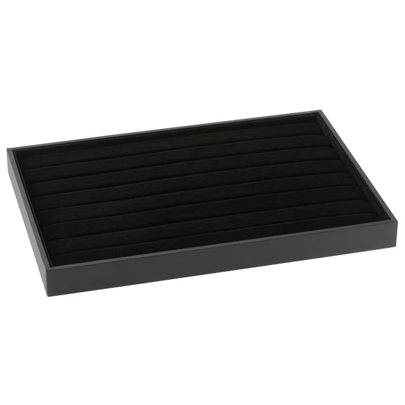 Bead Landing Black Velvet Ring Display Tray, 12 Pack