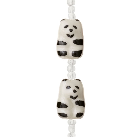 Bead Landing Black & White Ceramic Panda Beads, 20mm, 12 Pack