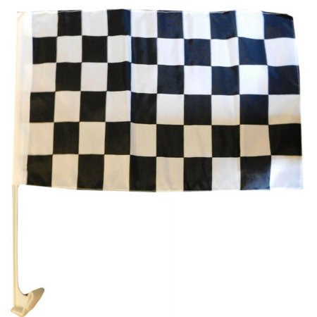 12 Pack Black & White Checkered Racing 12x18 12"x18" Polyester Car Vehicle Flag
