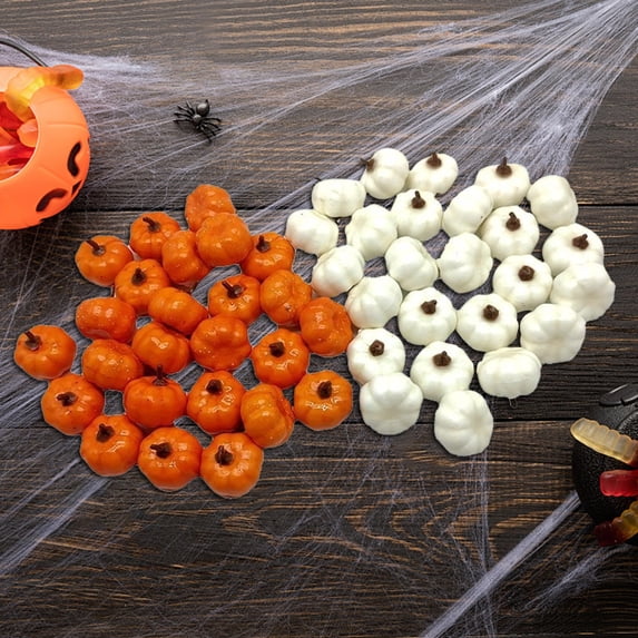 12 Pack Blank DIY Plastic Simulation Pumpkins, Paintable Faux Pumpkin Ornaments, Reusable Fall Halloween Thanksgiving Tabletop Wreath Indoor Outdoor Decor Props