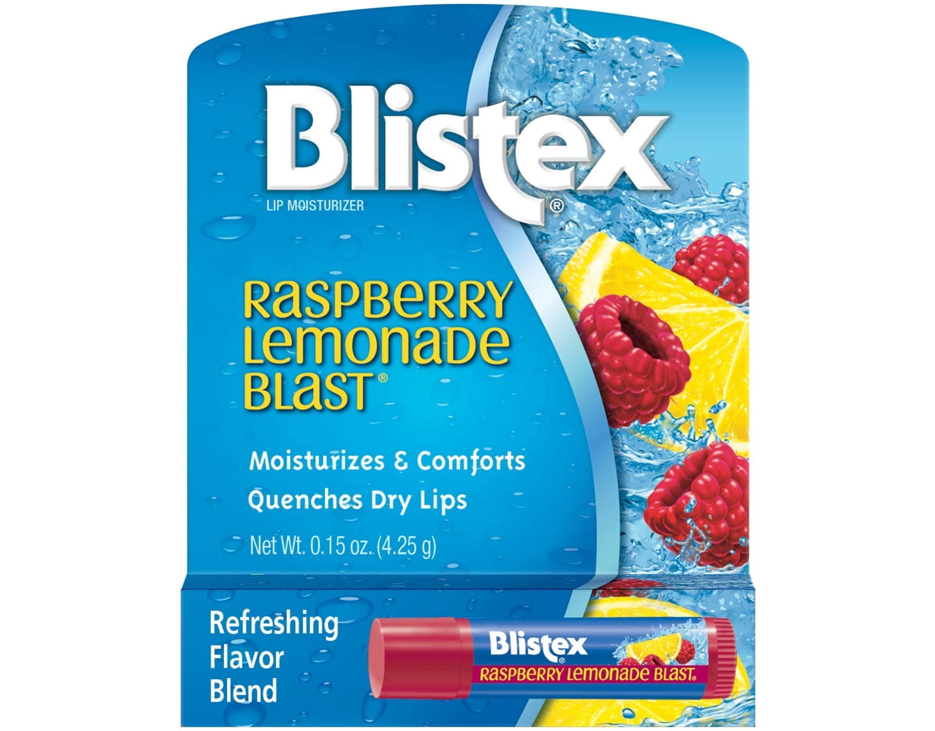 12 Pack Blistex Raspberry Lemonade Blast Fruit Blend Lip Balm, .15 Oz Each