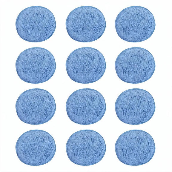 12-Pack Blue 5-Inch Microfiber Wax Applicator Pads, Ultra-Fine Non-Scratch Buffing Sponges for Car Detailing, Polishing,and Surface Care