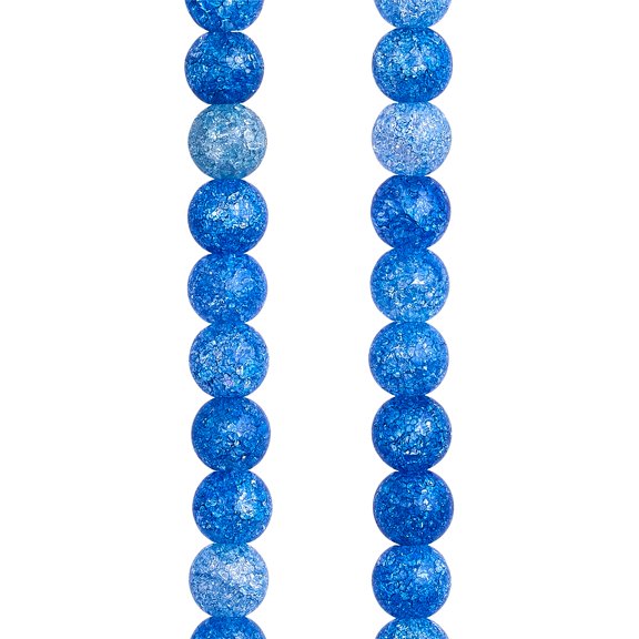 Bead Landing Blue Crackle Quartz Round Beads, 6mm, 12 Pack