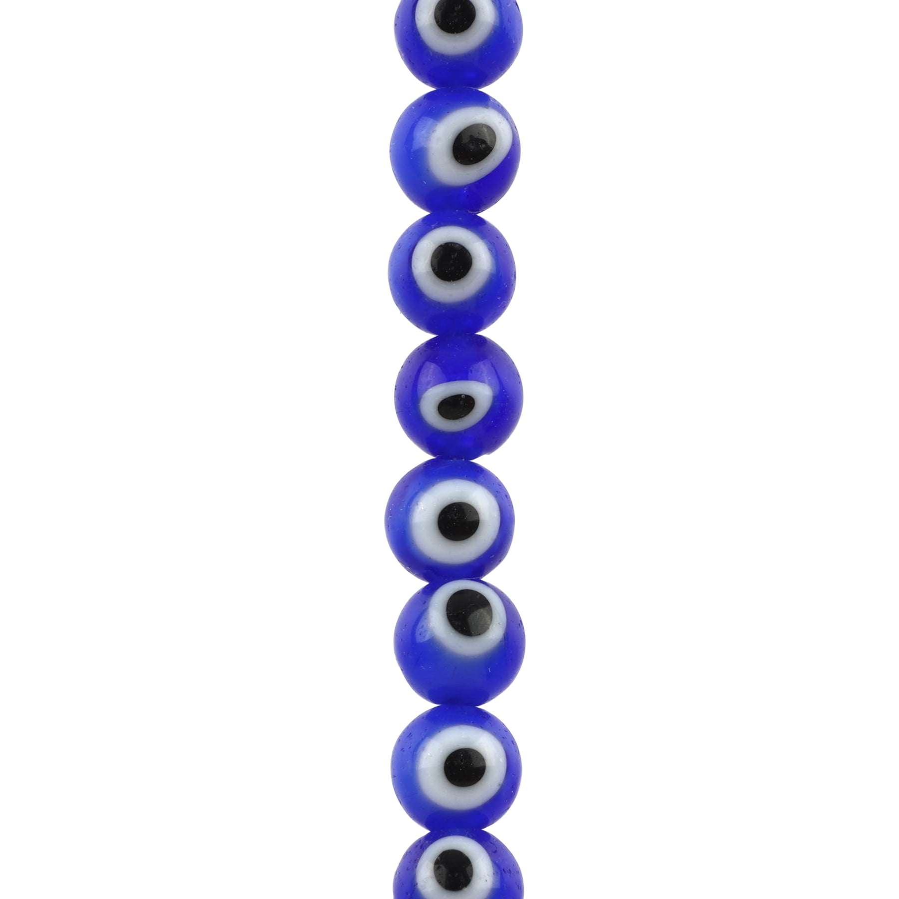 Bead Landing Blue Evil Eye Glass Round Beads, 12 Pack