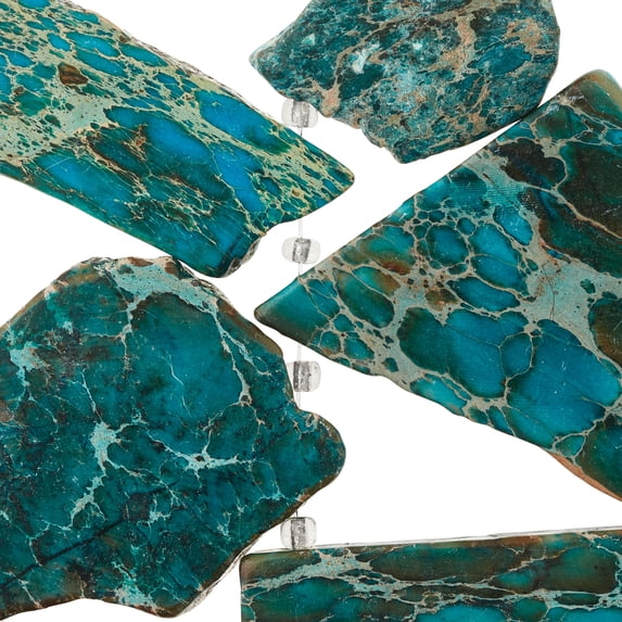 Bead Landing Blue Imperial Jasper Nugget Beads, 12 Pack