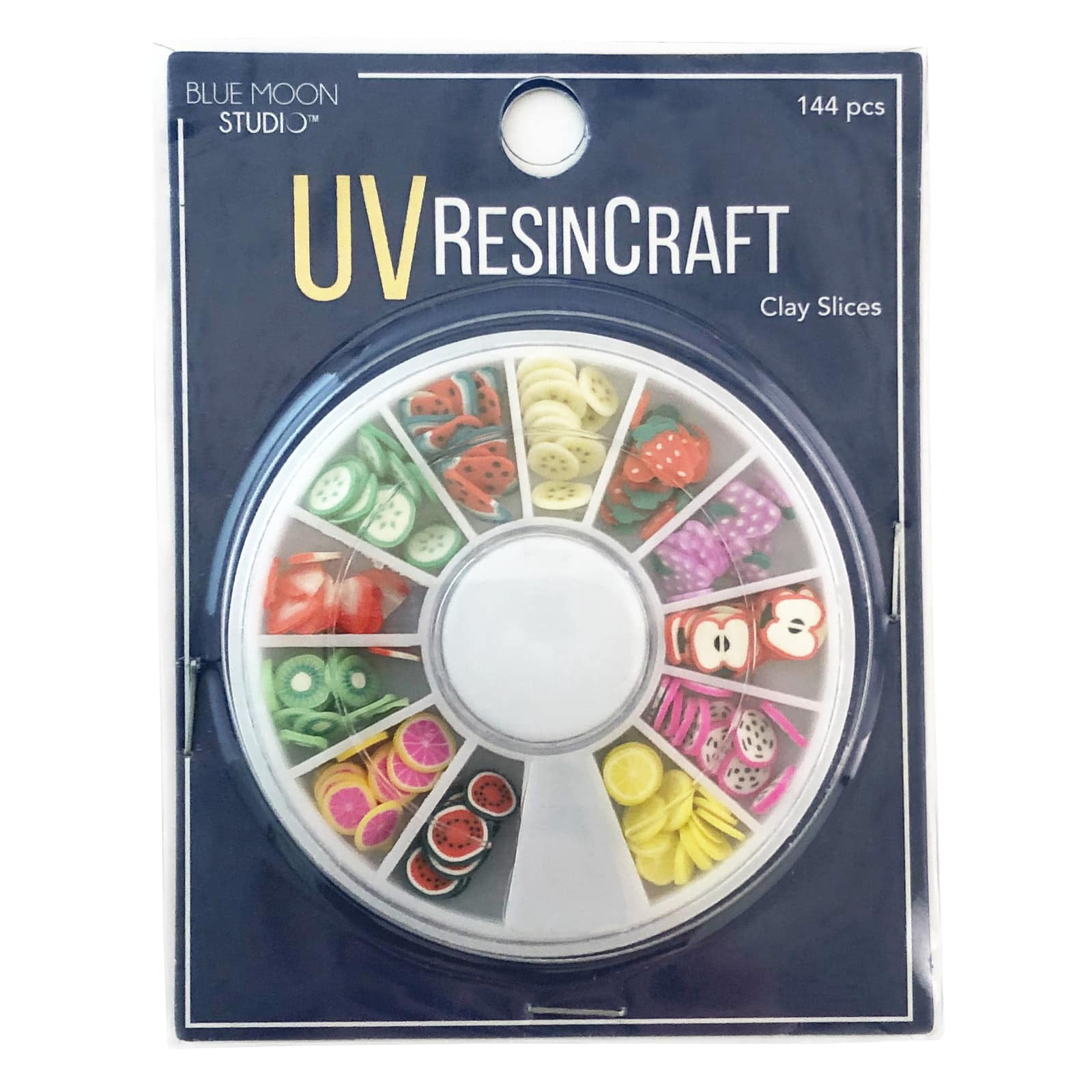 Blue Moon Studio UV Resin Craft Clay Fillers Fruit Slices Set, 12 Pack