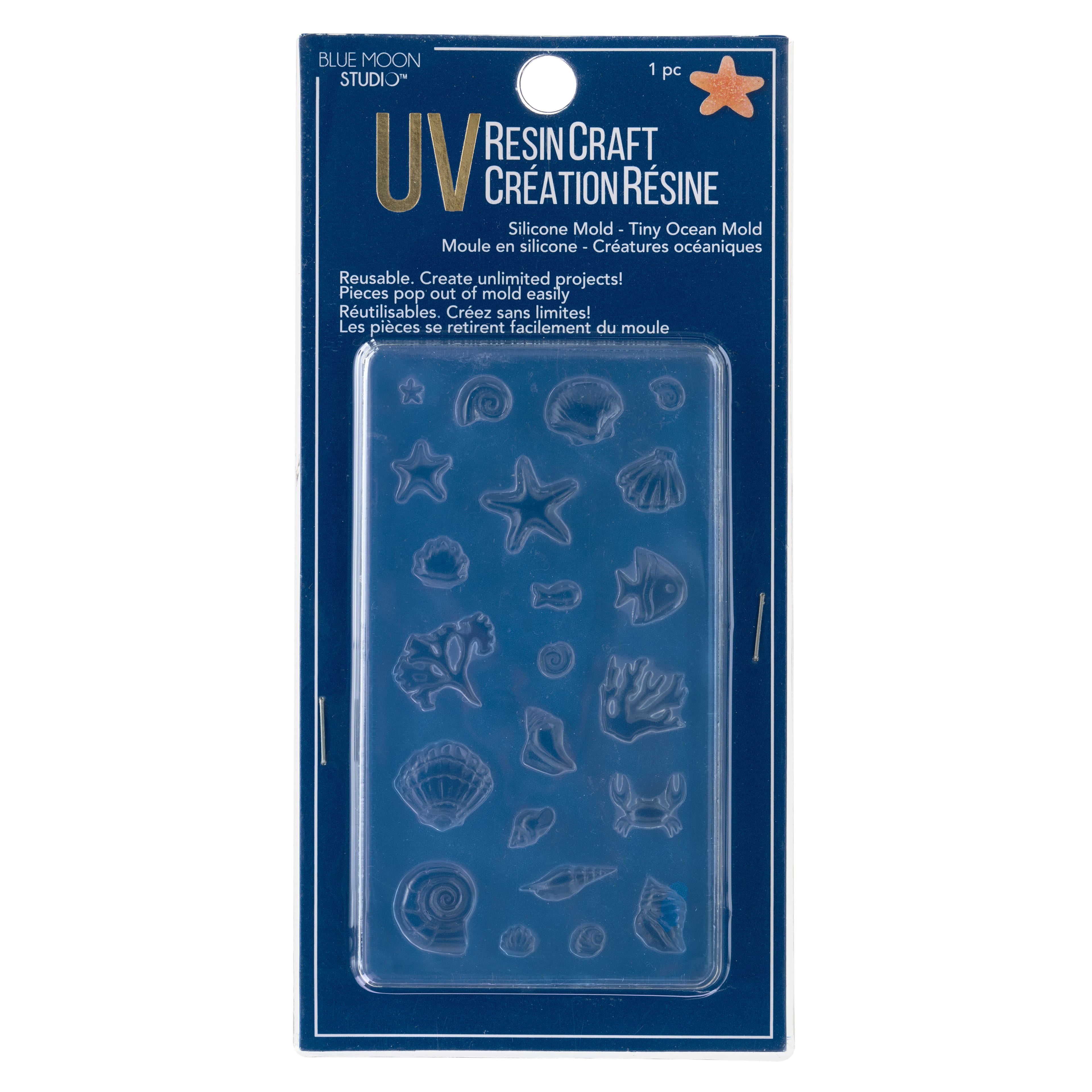 Blue Moon Studio UV Resin Craft Silicone Tiny Ocean Mold, 12 Pack